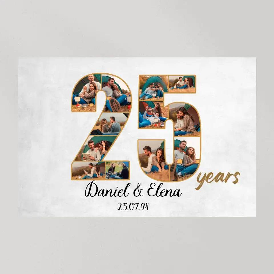 25 Years Anniversary - Canvas Wall Art - Gift For 25 Year Anniversary Birthday | 307IHPNPCA859