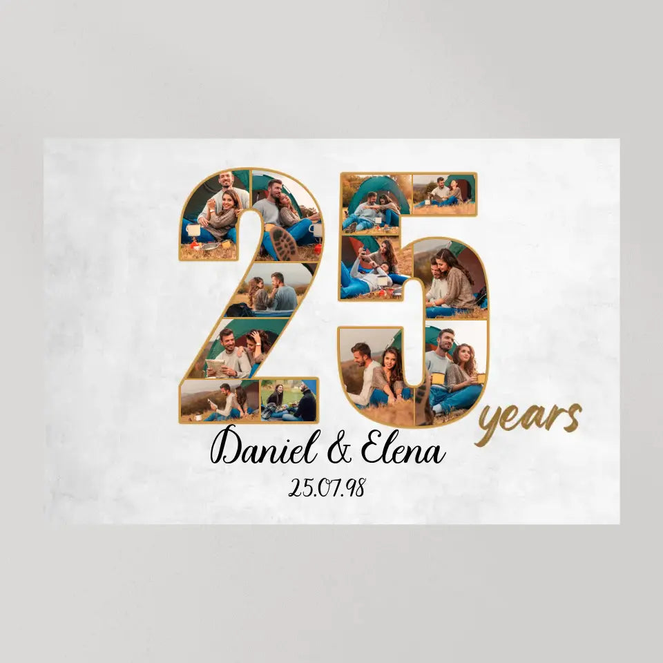 25 Years Anniversary - Canvas Wall Art - Gift For 25 Year Anniversary Birthday | 307IHPNPCA859