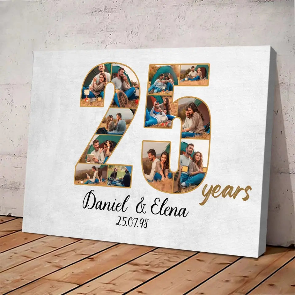 25 Years Anniversary - Canvas Wall Art - Gift For 25 Year Anniversary Birthday | 307IHPNPCA859