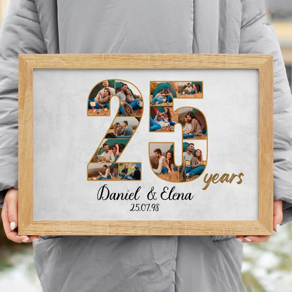 25 Years Anniversary - Canvas Wall Art - Gift For 25 Year Anniversary Birthday | 307IHPNPCA859