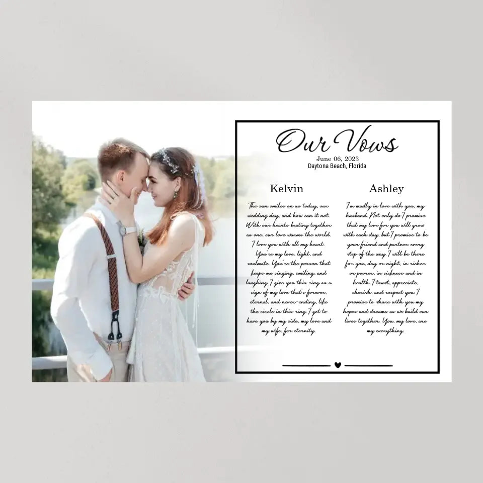 Our Vows - Personalized Canvas Poster - Wedding Gift For Couple | 305IHPBNCA609