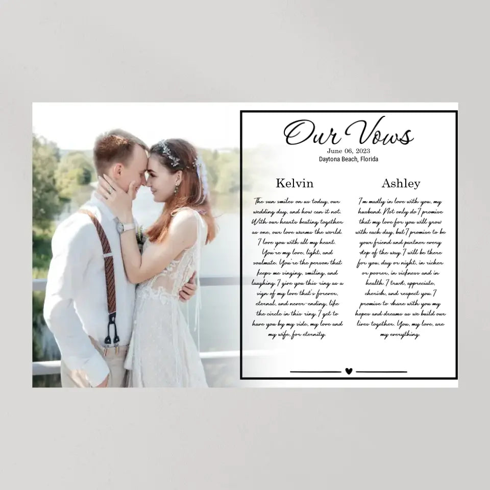 Our Vows - Personalized Canvas Poster - Wedding Gift For Couple | 305IHPBNCA609