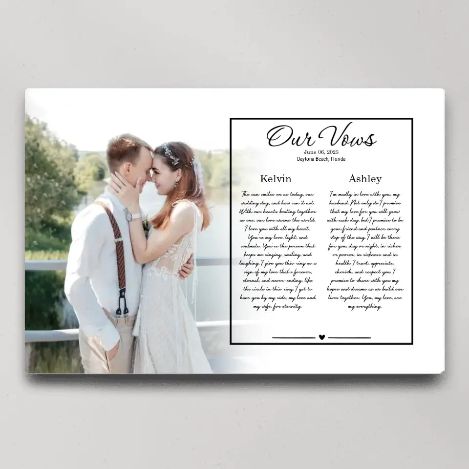 Our Vows - Personalized Canvas Poster - Wedding Gift For Couple | 305IHPBNCA609
