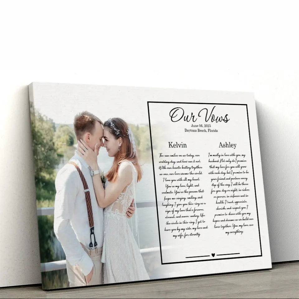 Our Vows - Personalized Canvas Poster - Wedding Gift For Couple | 305IHPBNCA609