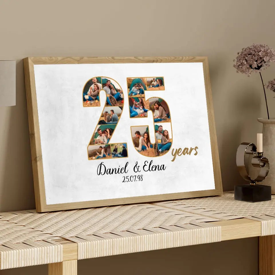 25 Years Anniversary - Canvas Wall Art - Gift For 25 Year Anniversary Birthday | 307IHPNPCA859