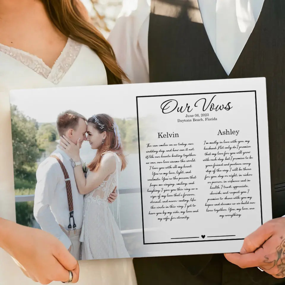 Our Vows Personalized Canvas Poster Wedding Gift For Couple