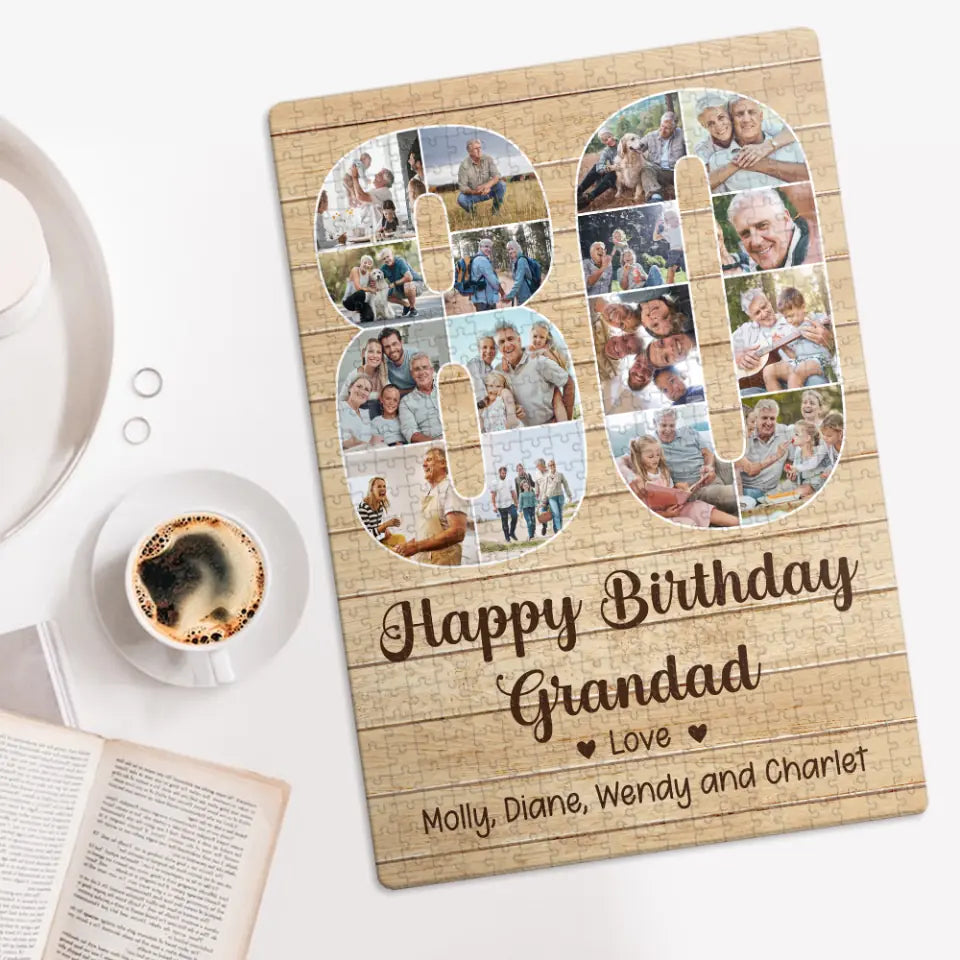 80 Years Birthday Gift - Personalized Puzzle - Birthday Gift For Dad Mom Grandpa Grandma | 306IHPBNPZ786