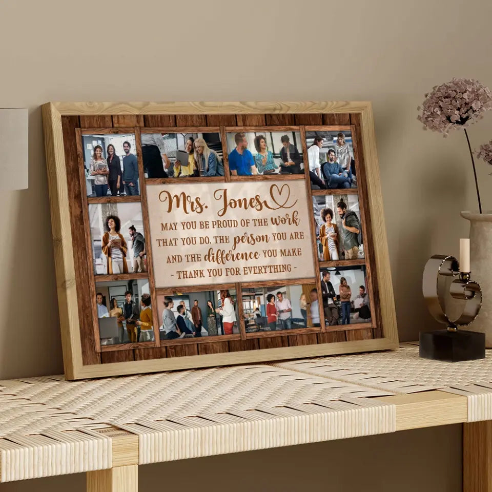 May You Be Proud Of The Work You Do - Personalized Canvas - Gift For Teacher Retirement | 308IHPNPCA893