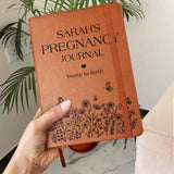 Pregnancy Journal Bump To Birth - Graphic Leather Journal - Pregnancy Gift New Mom | 308IHPNPLJ919