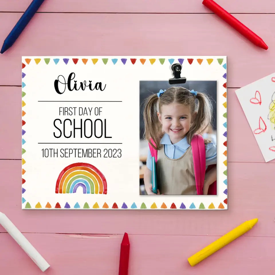 First Day Of School - Personalized Photo Clip Frame - First Day Of School Gift | 308IHPBNPT918
