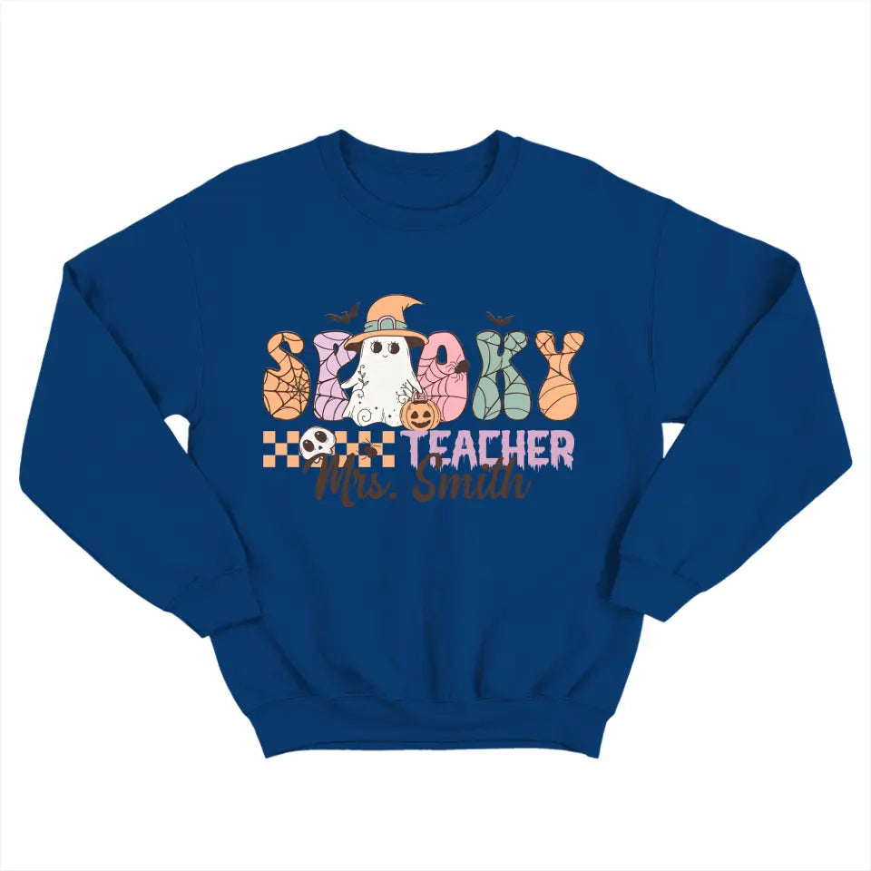 Spooky Teacher - Custom Name Shirt Sweatshirt - Halloween Gift For Teacher | 308IHPNPTS966