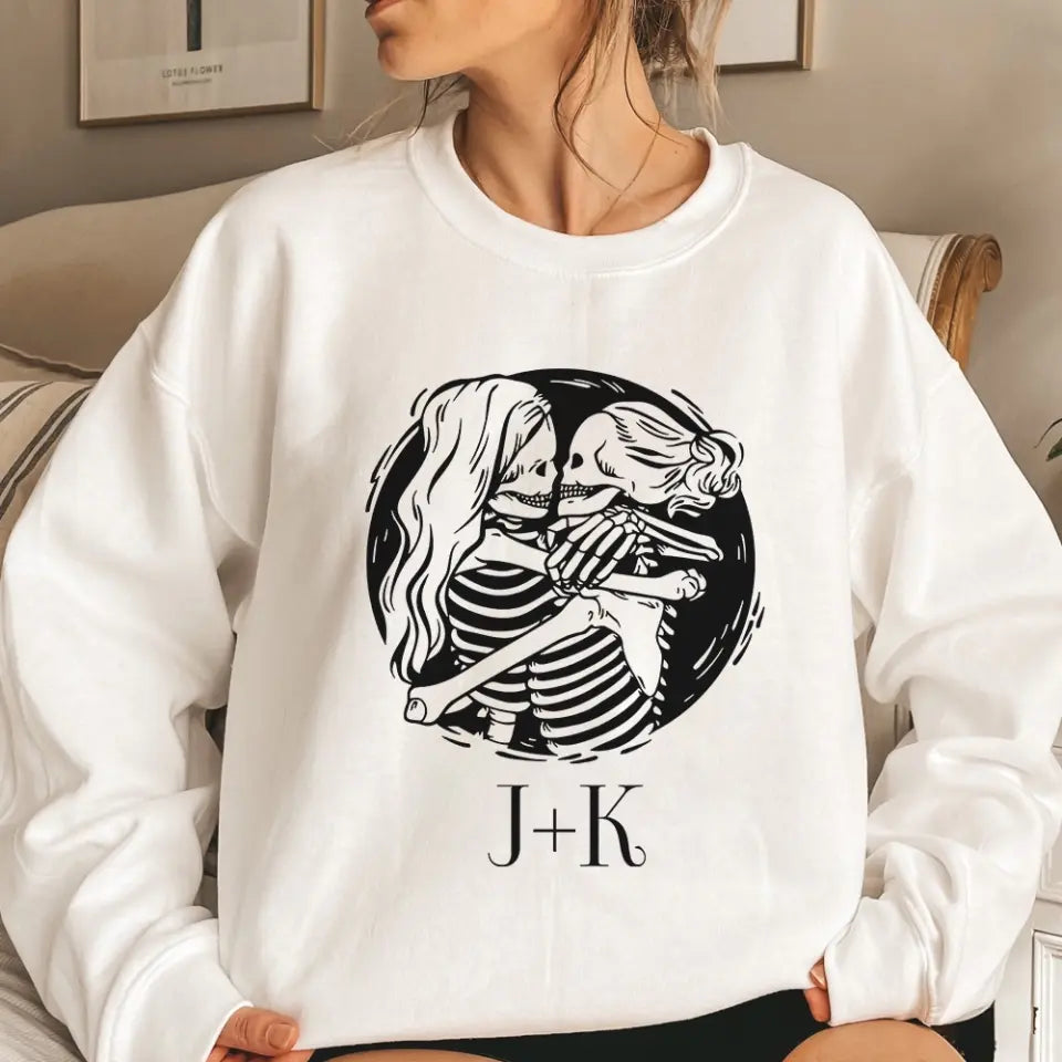 Lesbian Couple - Personalized Sweatshirt - Halloween Gifts | 308IHPBNTS901