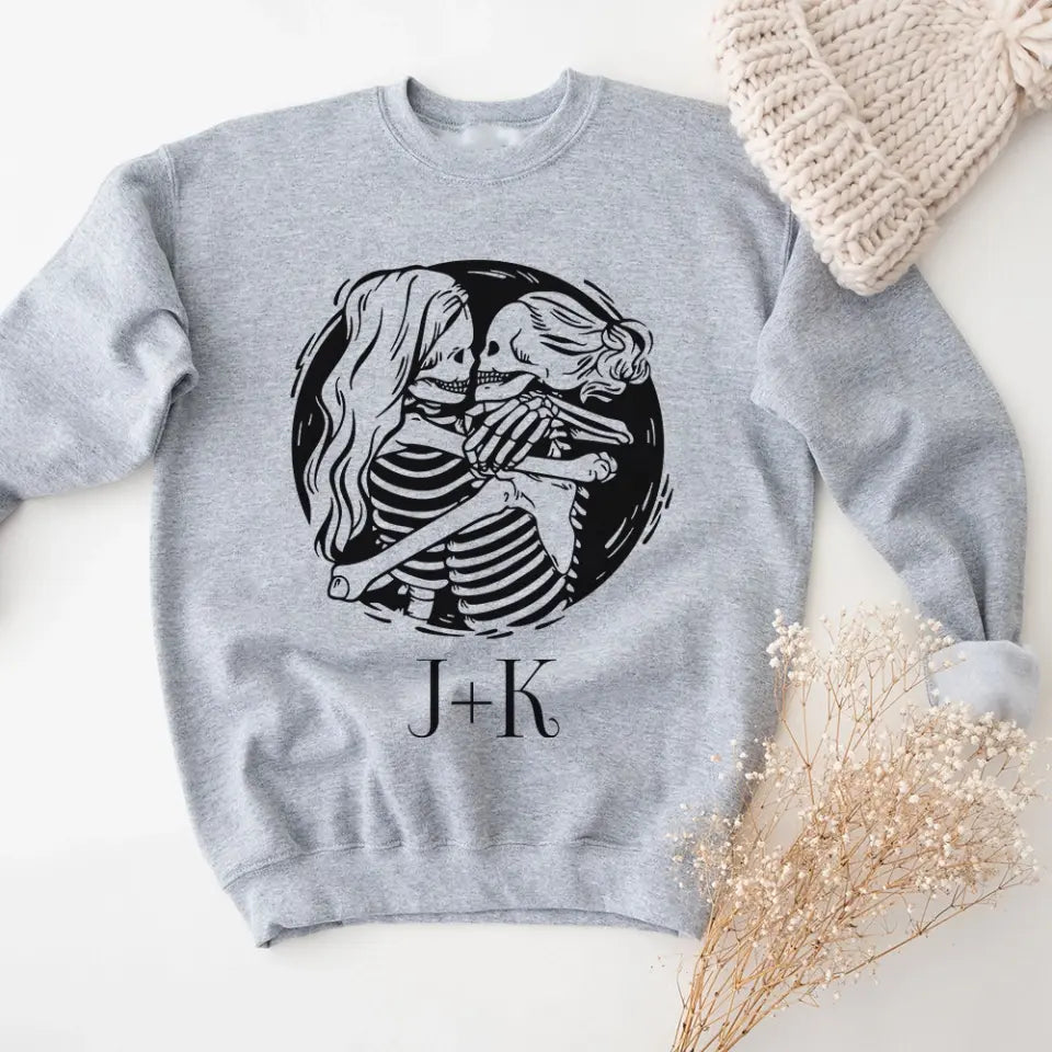 Lesbian Couple - Personalized Sweatshirt - Halloween Gifts | 308IHPBNTS901