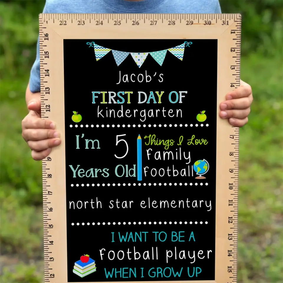 First Day Of School - Handwriting Canvas - Gift For Kids Children | 308IHPBNCA982