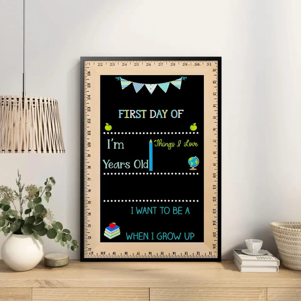 First Day Of School - Handwriting Canvas - Gift For Kids Children | 308IHPBNCA982