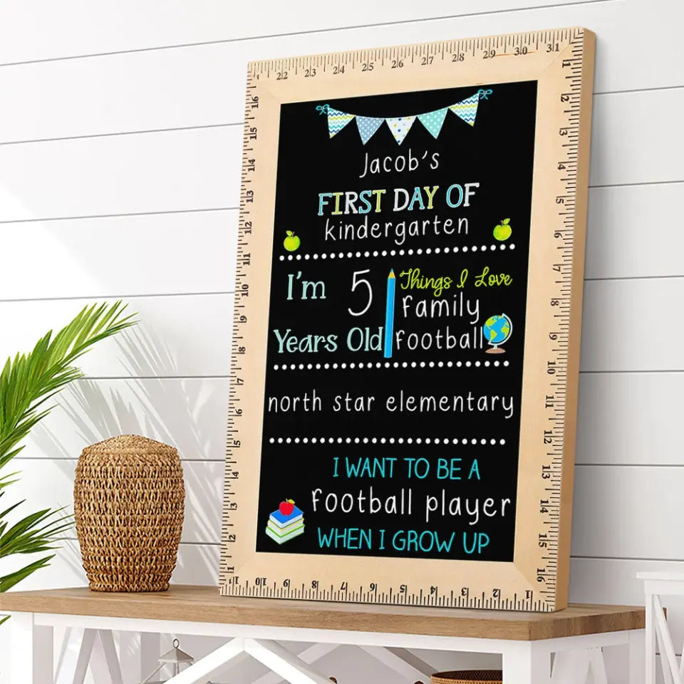 First Day Of School - Handwriting Canvas - Gift For Kids Children | 308IHPBNCA982