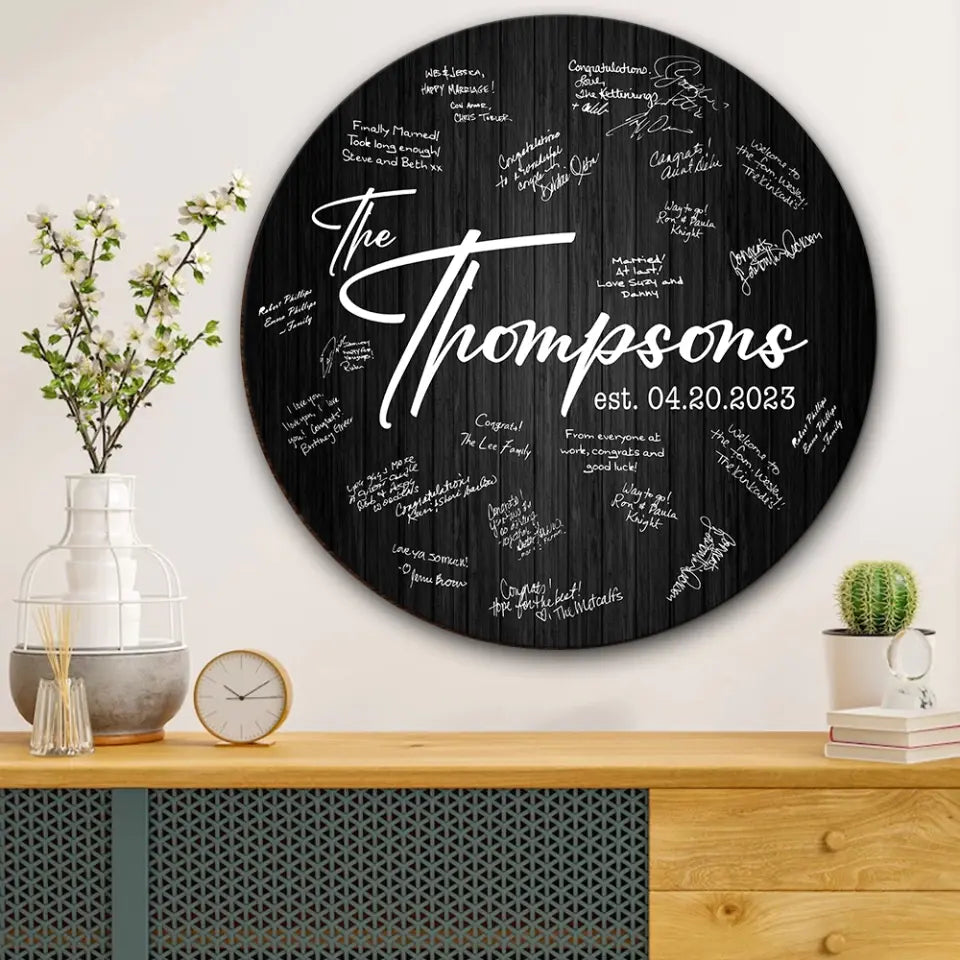 Bride And Groom Hand Writing Custom Wooden Art Wedding Gift For Couples