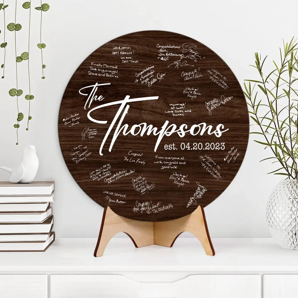 Bride And Groom Hand Writing Custom Wooden Art Wedding Gift For Couples