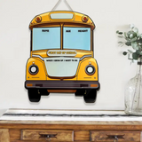 Handwriting First Day Of School - Bus-shaped Wooden Sign - Gift For Kids Children | 308IHPBNRW983