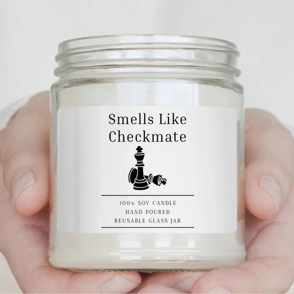 Smells Like Checkmate Personalized Scented Candle Gift For Chess Lovers