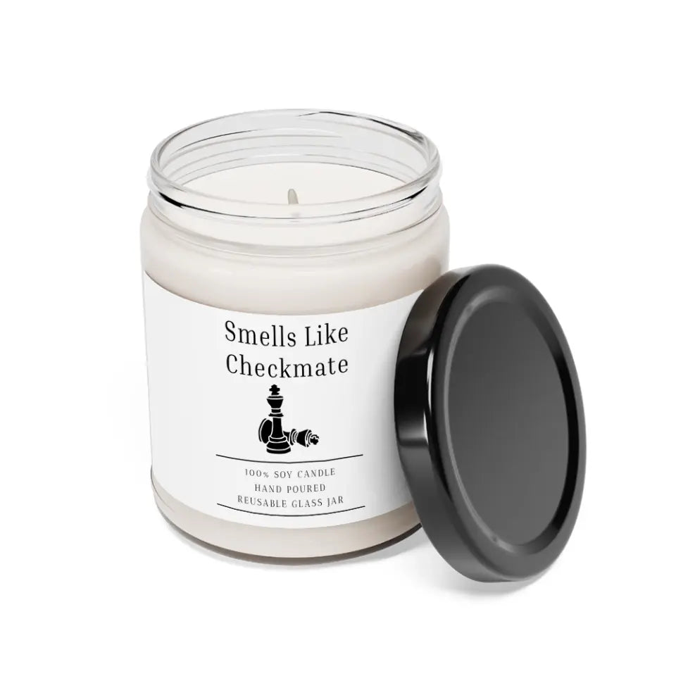 Smells Like Checkmate Personalized Scented Candle Gift For Chess Lovers