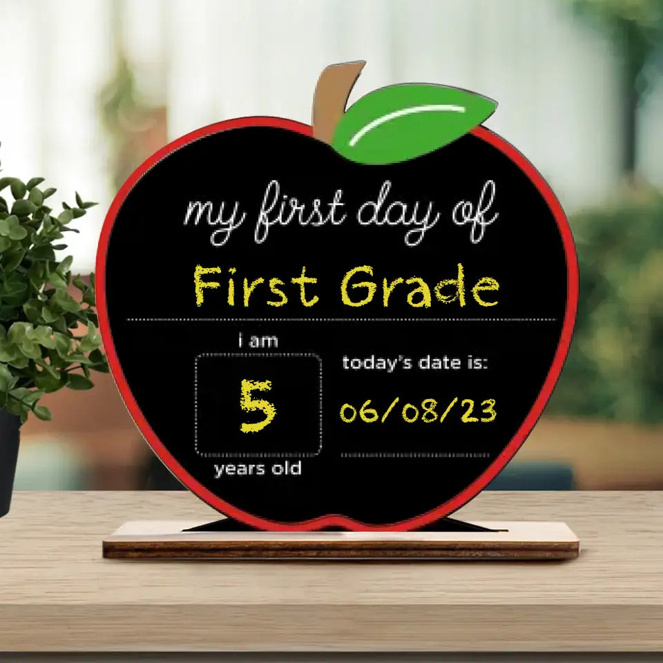 My First Day Of School - Personalized Shaped Plaque - Gift For Kids | 308IHPLNWP903