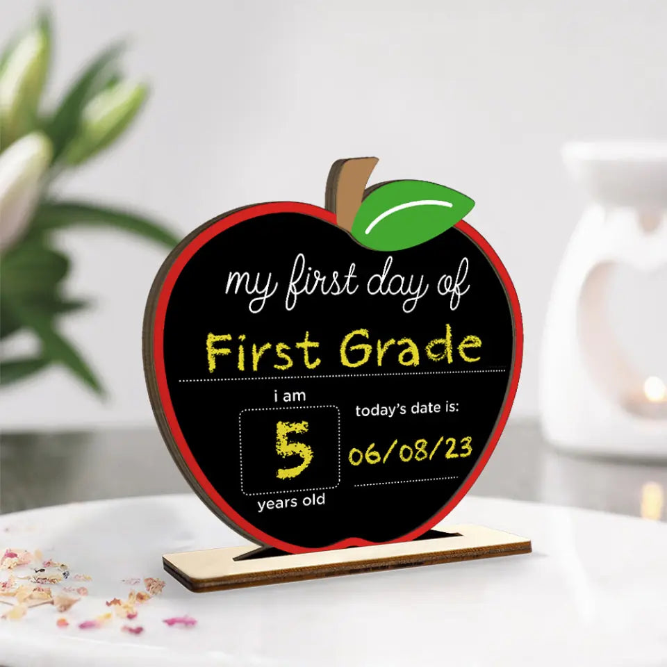 My First Day Of School - Personalized Shaped Plaque - Gift For Kids | 308IHPLNWP903