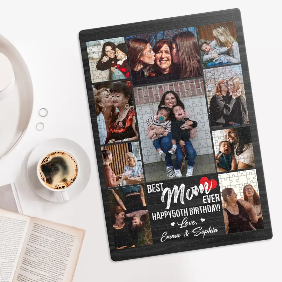 Best Mom Ever Happy Birthday - Rectangle Puzzle Custom Photos - Gift for Mom on Birthday