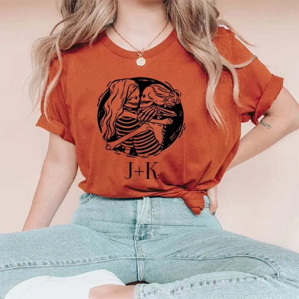 Lesbian Couple - Personalized Sweatshirt - Halloween Gifts | 308IHPBNTS901