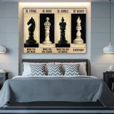 Be Strong Be Brave Be Humble Be Badass, Canvas Wall Art, Gift For Chess Lovers | 309IHPNPCA313