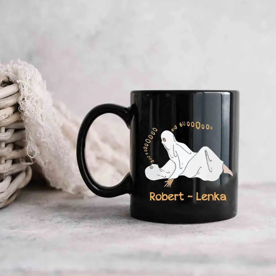 Let's Scare The Neighbors This Halloween - Personalized Black Mug