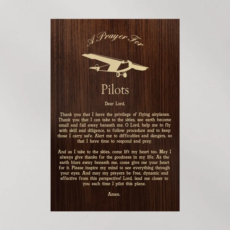 A Prayer For Pilots Personalized Canvas Poster