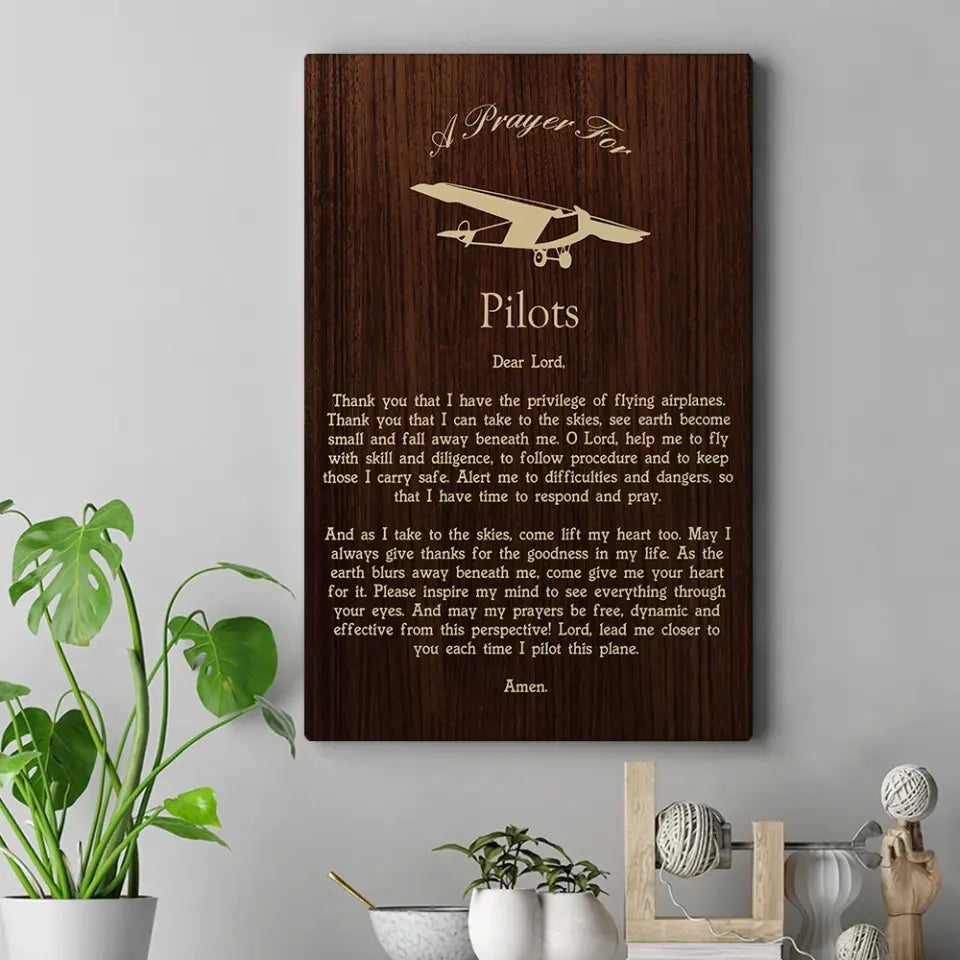 A Prayer For Pilots Personalized Canvas Poster