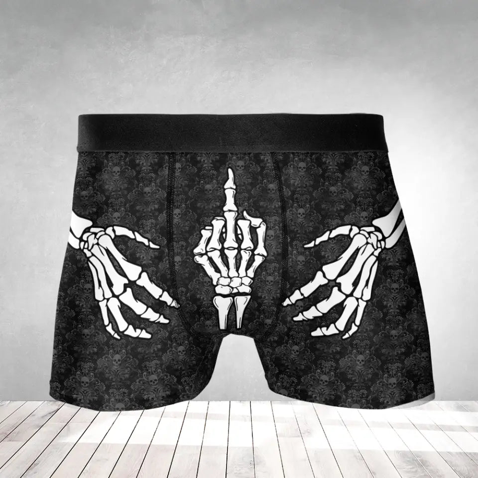 Skeleton Hands – Skull and Bones Underwear – Mens Halloween Boxers - Spooky Gift for Him - Fun Halloween Gifts