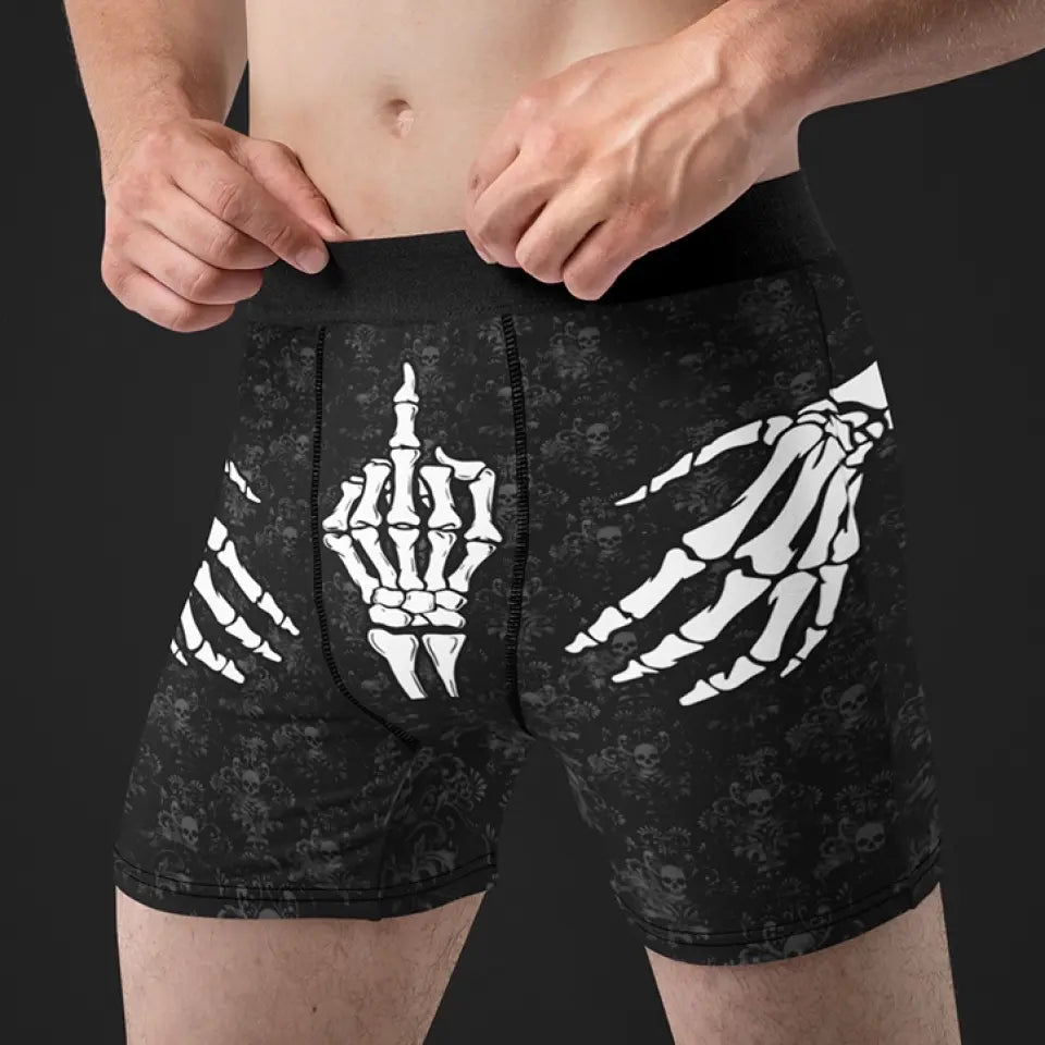 Skeleton Hands – Skull and Bones Underwear – Mens Halloween Boxers - Spooky Gift for Him - Fun Halloween Gifts
