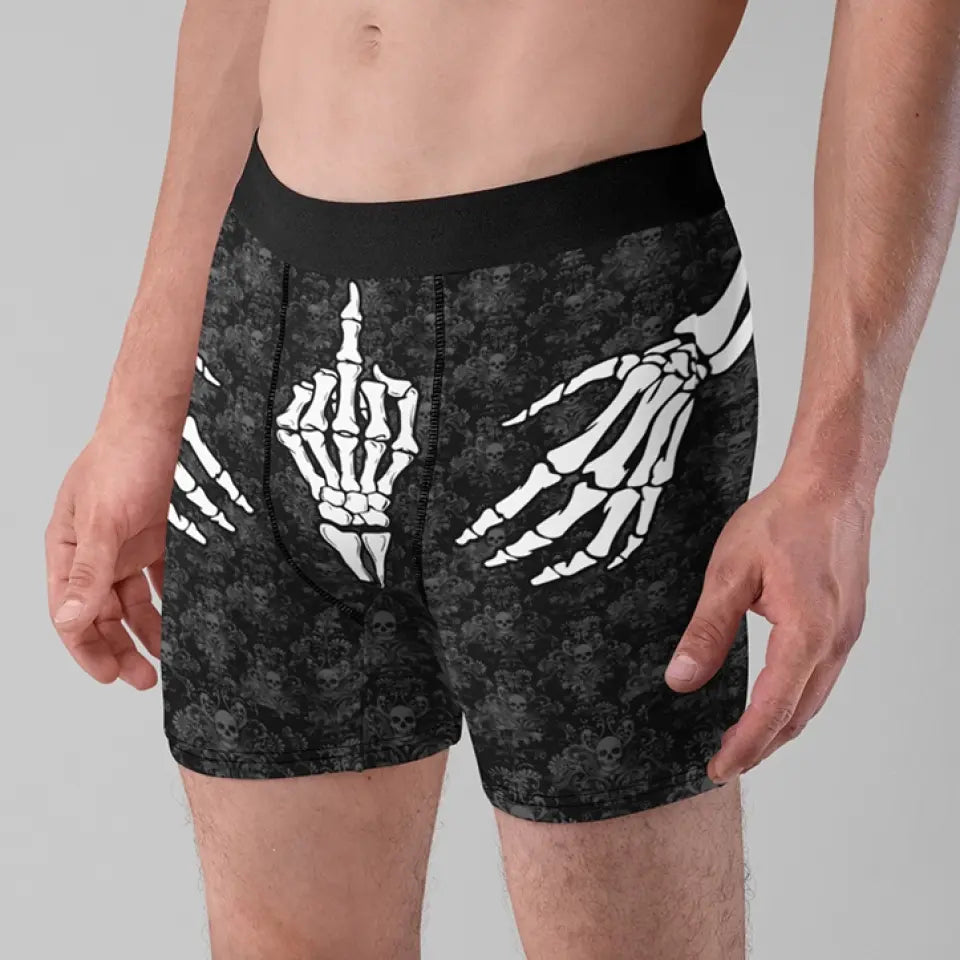 Skeleton Hands – Skull and Bones Underwear – Mens Halloween Boxers - Spooky Gift for Him - Fun Halloween Gifts