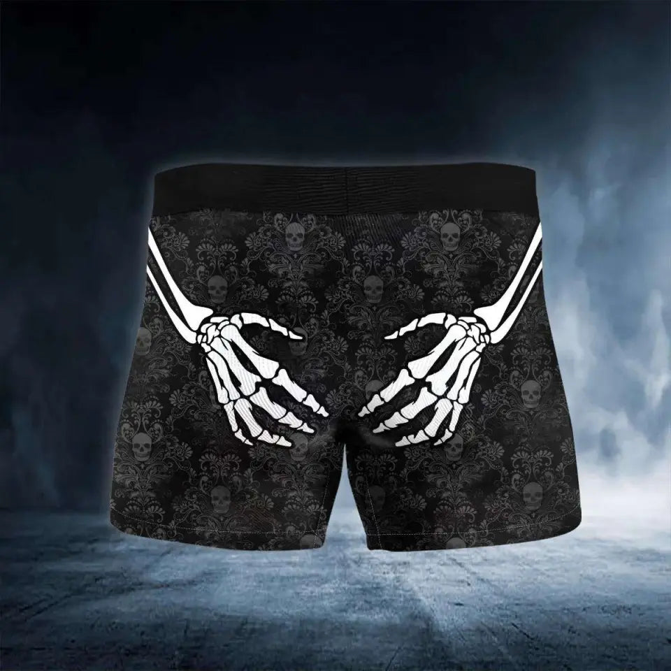 Skeleton Hands – Skull and Bones Underwear – Mens Halloween Boxers - Spooky Gift for Him - Fun Halloween Gifts