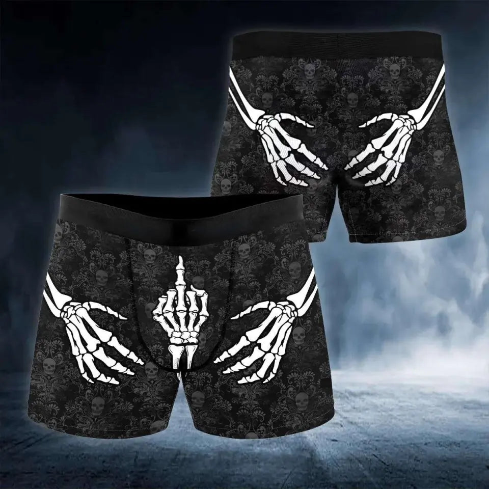 Skeleton Hands – Skull and Bones Underwear – Mens Halloween Boxers - Spooky Gift for Him - Fun Halloween Gifts