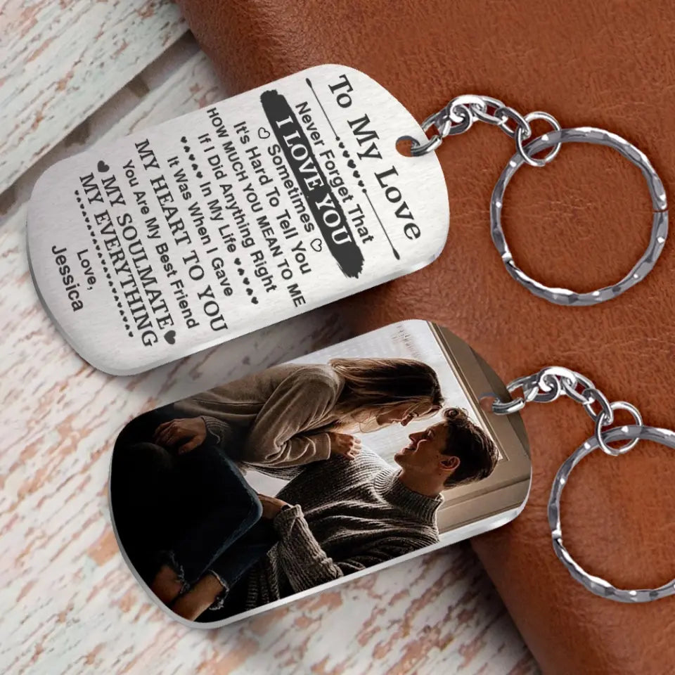 My Soulmate My Everything, Personalized Stainless Steel Keychain, Sweet Gift For Couples