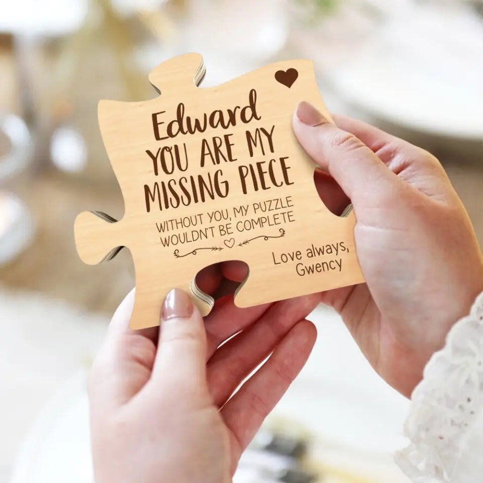 Couple Wooden Sign Without You My Puzzle Wouldn't Be Complete, Gift For Him Her Couple