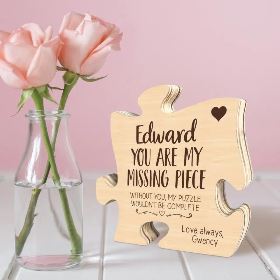 Couple Wooden Sign Without You My Puzzle Wouldn't Be Complete, Gift For Him Her Couple