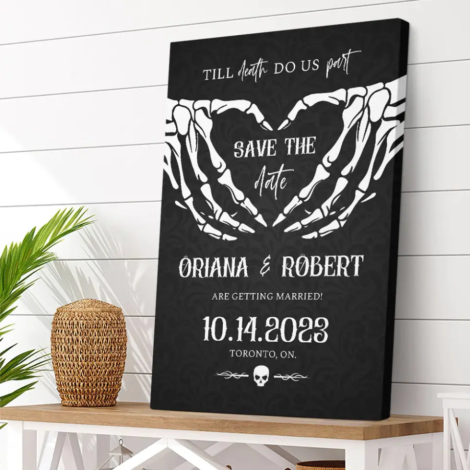 Till Death Do Us Apart, Personalized canvas Wall Art, Gift For Wedding Gift On Halloween | 308IHPNPCA1001