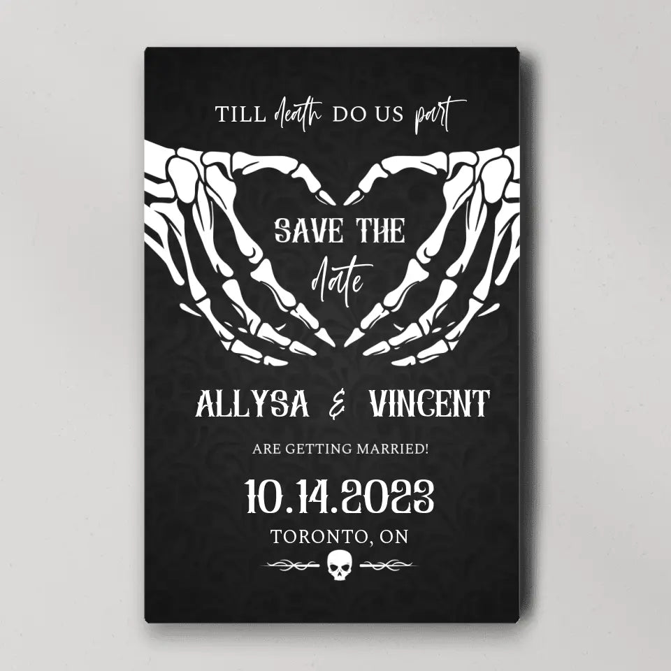 Till Death Do Us Apart, Personalized canvas Wall Art, Gift For Wedding Gift On Halloween | 308IHPNPCA1001