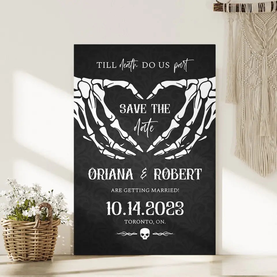Till Death Do Us Apart, Personalized canvas Wall Art, Gift For Wedding Gift On Halloween | 308IHPNPCA1001