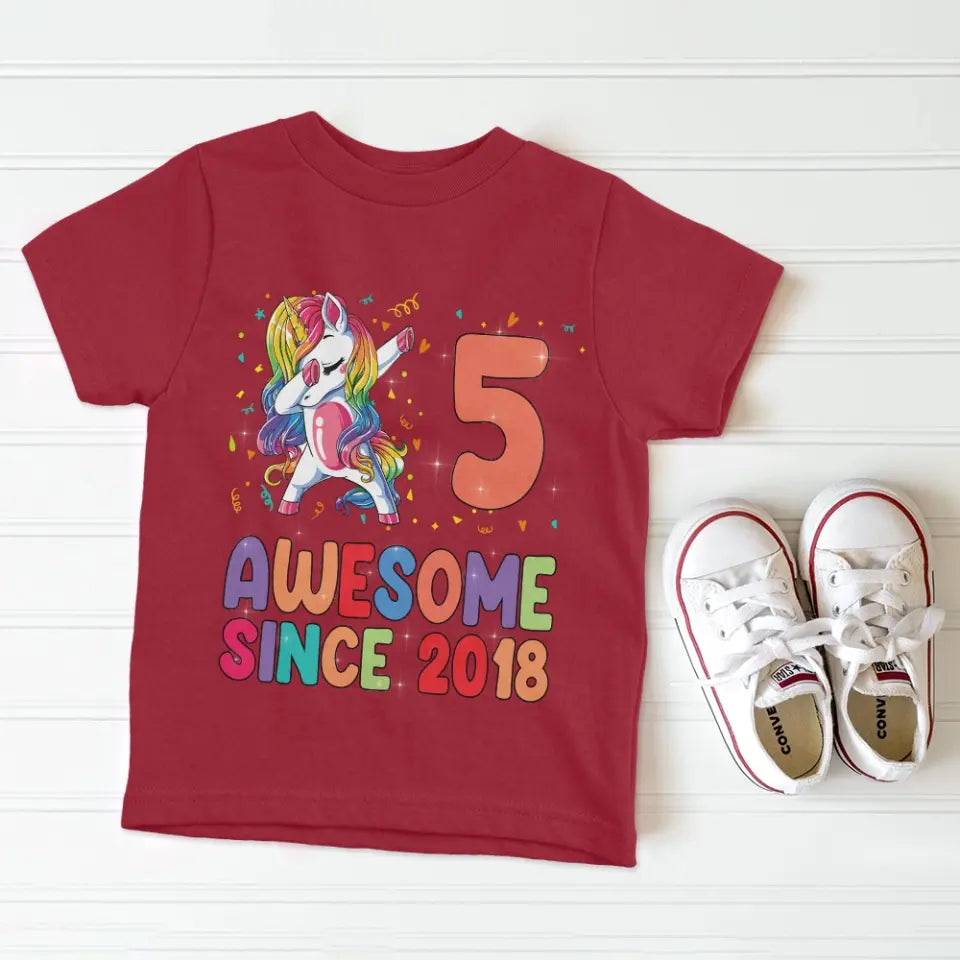Dabbing Unicorn Awesome Since Custom Youth T-Shirt Birthday Gift For Children