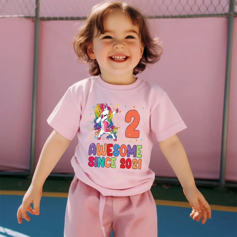 Dabbing Unicorn Awesome Since Custom Youth T-Shirt Birthday Gift For Children