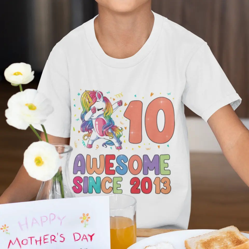Dabbing Unicorn Awesome Since Custom Youth T-Shirt Birthday Gift For Children