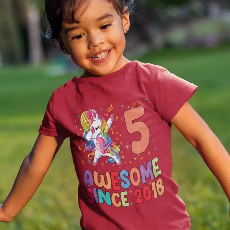 Dabbing Unicorn Awesome Since Custom Youth T-Shirt Birthday Gift For Children