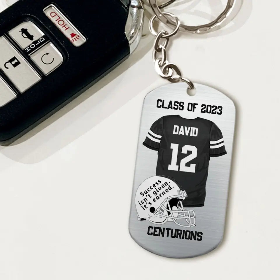 Success Isn't Given It's Earned Personalized Stainless Steel Keychain