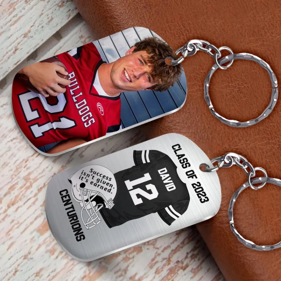 Success Isn't Given It's Earned Personalized Stainless Steel Keychain